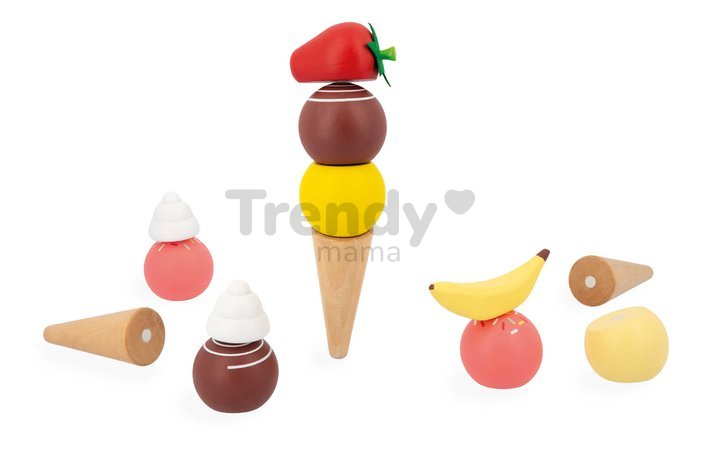 Drevený zmrzlinový stánok Ice Cream Stand Janod magnetický 14 dielov J06558