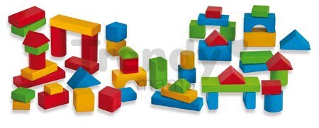 Drevené kocky farebné Coloured Wooden Blocks XL Baby Eichhorn extra veľké 50 kusov veľkosť 40 mm od 12 mes