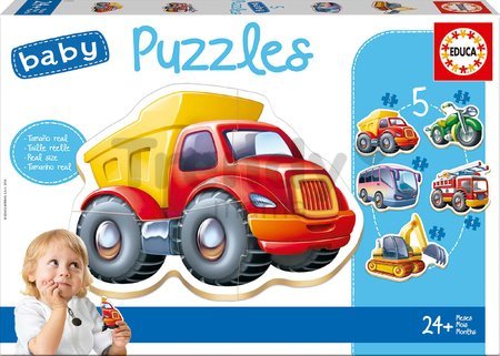 Baby puzzle Dopravné prostriedky Educa 5-obrázkové od 24 mes