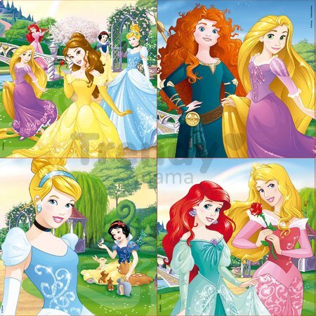 Puzzle Disney Princezné v kufríku Educa 25-20-16-12 dielov, progresívne od 24 mes