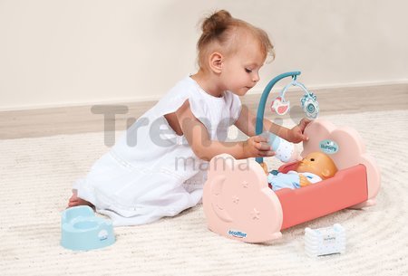 Kolíska s kolotočom Nursery Écoiffier s doplnkami pre 30 cm bábiku od 18 mes