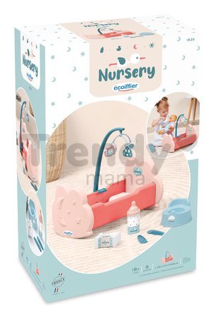 Kolíska s kolotočom Nursery Écoiffier s doplnkami pre 30 cm bábiku od 18 mes