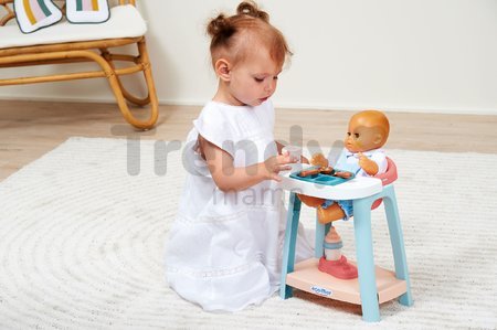 Jedálenská stolička Nursery Écoiffier pre 30 cm bábiku s fľaškou na kŕmenie a doplnkami od 18 mes