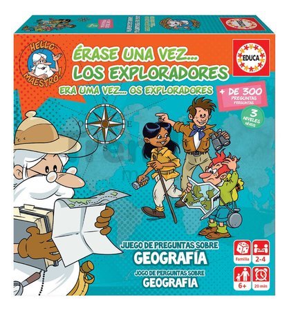 Spoločenská hra vedomostná Once upon a time The Explorers Educa Učíme sa o geografii 300 otázok v španielčine a portugalčine od 6 rokov