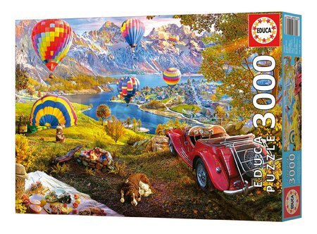 Puzzle Hot Air Balloon Valley Educa 3000 dielov a Fix lepidlo