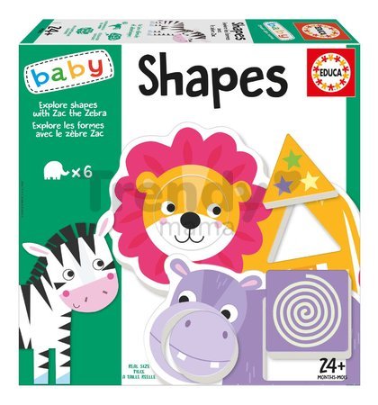 Náučná hra pre najmenších Explore shapes with Zebra Zac Educa Učíme sa tvary so zvieratkami v angličtine a francúzštine od 24 mes