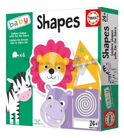 Náučná hra pre najmenších Explore shapes with Zebra Zac Educa Učíme sa tvary so zvieratkami v angličtine a francúzštine od 24 mes