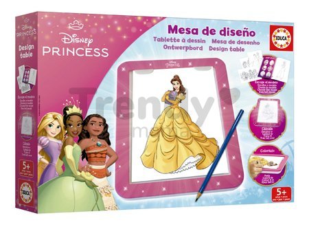 Kreatívne tvorenie s tabletom Light Table Disney Princess Educa Nakresli a vyfarbi si princeznú od 5 rokov