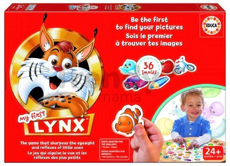 Spoločenská hra Rýchly ako rys My First Lynx Educa v angličtine a francúzštine 36 obrázkov od 24 mes EDU20028