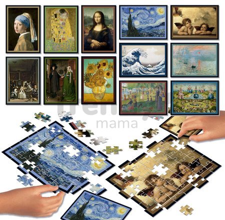 Puzzle Battle Umenie Art Educa 12 druhov puzzle 504 dielikov a 12 kariet s obrázkami od 7 rokov