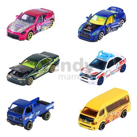 Autíčko s tuningom Japan Series Deluxe Cars Majorette kovové so zberateľským boxom 7,5 cm dĺžka 6 rôznych druhov