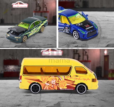 Autíčko s tuningom Japan Series Deluxe Cars Majorette kovové so zberateľským boxom 7,5 cm dĺžka 6 rôznych druhov