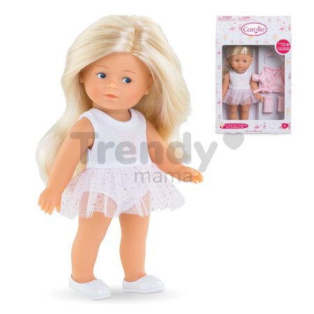 Bábika Rosy Ballerina Set Mini Corolline Corolle blond vlasy a modré oči 20 cm 3 doplnky