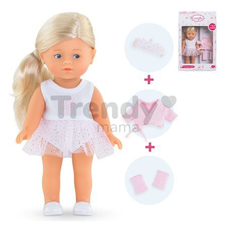 Bábika Rosy Ballerina Set Mini Corolline Corolle blond vlasy a modré oči 20 cm 3 doplnky