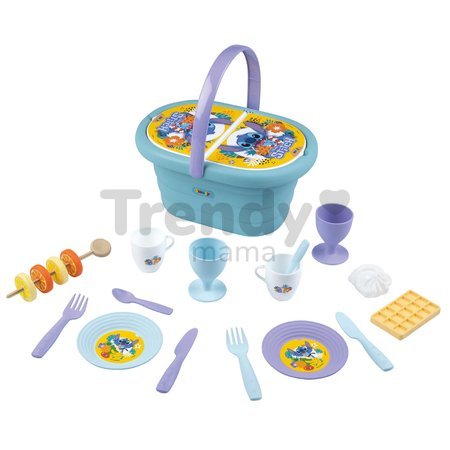 Košík s obedovou súpravou a pohármi Stitch Picnic Basket Smoby s 19 doplnkami