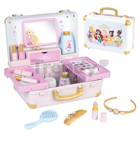 Kozmetický kufrík Disney Princess Beauty Vanity Smoby kaderníctvo a kozmetika s nechtovým štúdiom s 13 doplnkami