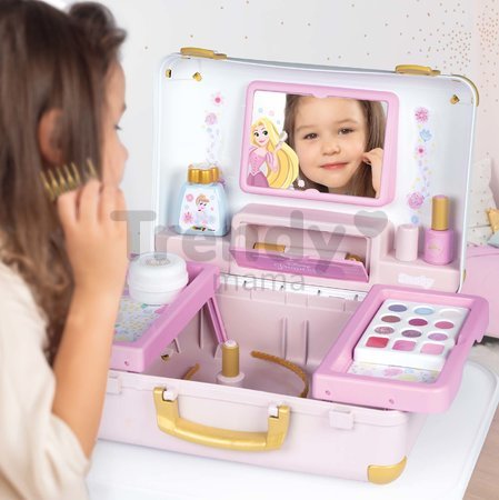 Kozmetický kufrík Disney Princess Beauty Vanity Smoby kaderníctvo a kozmetika s nechtovým štúdiom s 13 doplnkami