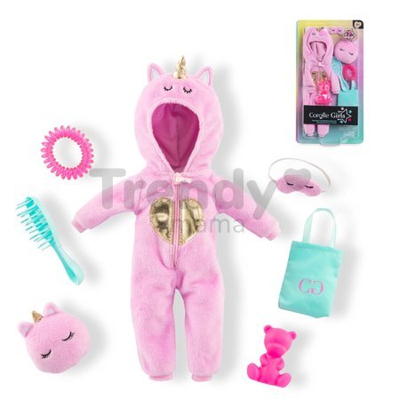 Súprava oblečenia Unicorn Onesie Dressing Room Girls Corolle pre 28 cm bábiku 7 doplnkov od 4 rokov