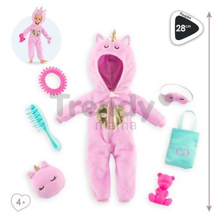 Súprava oblečenia Unicorn Onesie Dressing Room Girls Corolle pre 28 cm bábiku 7 doplnkov od 4 rokov