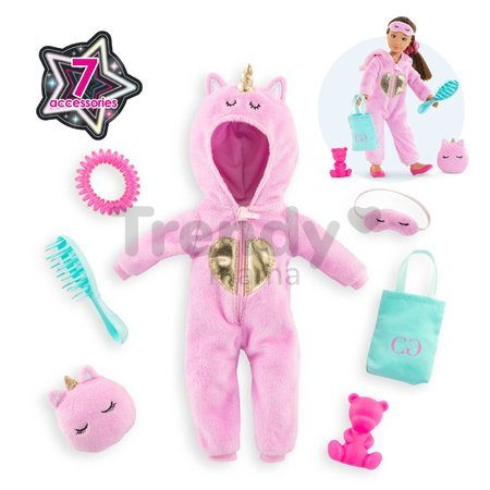 Súprava oblečenia Unicorn Onesie Dressing Room Girls Corolle pre 28 cm bábiku 7 doplnkov od 4 rokov