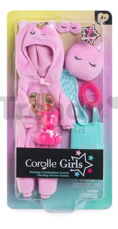 Súprava oblečenia Unicorn Onesie Dressing Room Girls Corolle pre 28 cm bábiku 7 doplnkov od 4 rokov