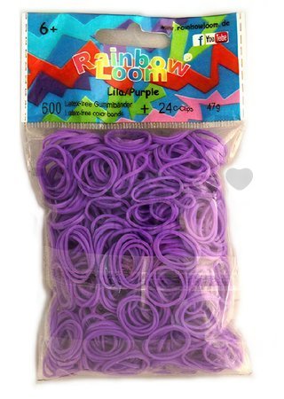 Gumičky Lila Rainbow Loom 600 kusov svetlofialové od 6 rokov