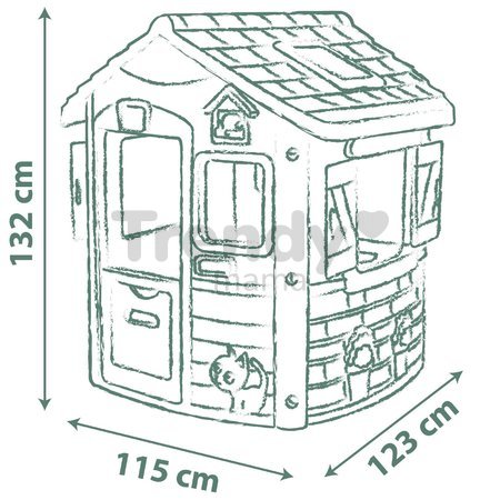 Domček s kŕmidlom pre vtáčiky Jura Lodge Playhouse Life Smoby rozšíriteľný 2 dvere a 2 okná s okenicami s UV filtrom od 24 mes - model 2025