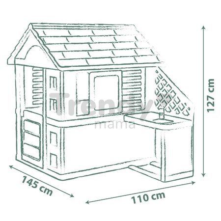 Domček s kuchynkou a 17 doplnkov Pretty Playhouse&Kitchen Life Smoby 3 okná s 2 žalúziami a posuvnými okenicami s UV filtrom od 24 mes - model 2025