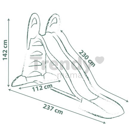 Šmykľavka s dvojitou vlnou a vodotryskom 230 cm Toboggan XL Slide Life Smoby s pevnou konstrukciou a UV filtrom - model 2025