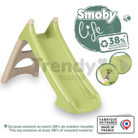 Šmykľavka s vodnou hrou 90 cm XS Slide Green Life Smoby s UV filtrom zelená od 24 mes - model 2025