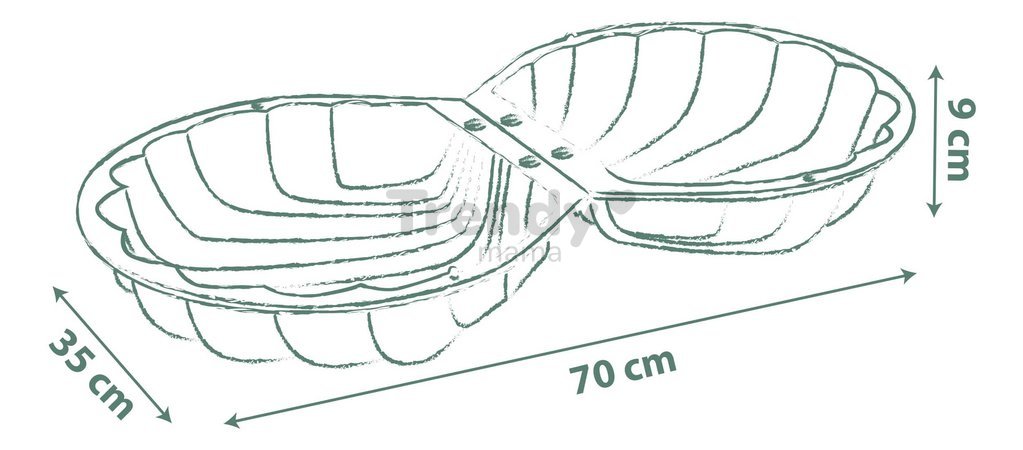 Pieskovisko mušľa s formičkami sada 2 kusov Double Mini Sand Pit Life Smoby lopatka s hrabličkami 35 cm pre malé priestory od 18 mes - model 2025