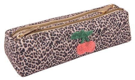 Školský peračník Pencil Case Double Leopard Cherry Jeune Premier ergonomický luxusné prevedenie 22*6*8 cm