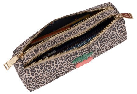 Školský peračník Pencil Case Double Leopard Cherry Jeune Premier ergonomický luxusné prevedenie 22*6*8 cm