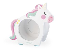 Drevená pokladnička Jednorožec Unicorn Moneybox Janod biela J04655