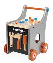 Drevené chodítko a vozík s náradím Magnetic DIY Trolley BricoKids Janod 25 dielov od 18 mes J06478