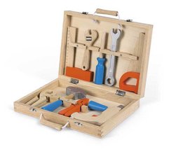 Drevené náradie v kufríku Tool Box BricoKids Janod 9 dielov J06481