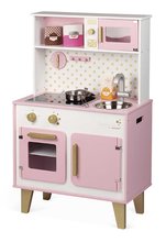 Drevená kuchynka Candy Chic Big Cooker Janod s retro dizajnom ružová 6 doplnkov J06554