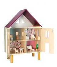 Drevený domček pre bábiky Twist Doll's House Janod 3-poschodový 11 doplnkov J06617