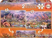 Puzzle panoramatické Divoká zvířata Educa 2 x 100 dílků od 6 let