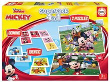 Puzzle domino a pexeso Mickey and Friends Disney Superpack Educa 2 x 25 dílků