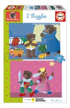 Puzzle Petit Ours Brun Educa 2x48 piese de la 3 ani EDU19881