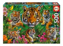 Puzzle Tiger Jungle Educa 500 darabos és Fix ragasztó 11 évtől EDU19902