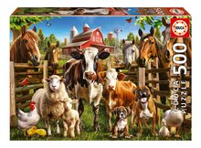 Puzzle Farmyard Buddies Educa 500 darabos és Fix ragasztó 11 évtől EDU19905