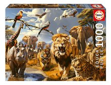 Puzzle Wild Animals Educa 1000 darabos és Fix ragasztó 11 évtől EDU19920