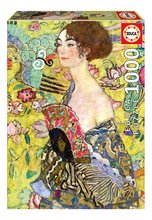 Puzzle Lady With a Fan Gustav Klimt Educa 1000 darabos és Fix ragasztó 11 évtől EDU19932