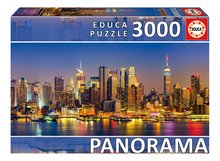 Puzzle New York Skyline Panorama Educa 3000 darabos és Fix ragasztó 11 évtől EDU19948