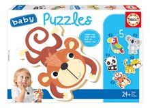 Baby puzzle Exotické zvieratká Educa 5-obrázkové od 24 mes EDU19952