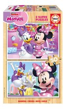 Drevené puzzle Minnie Educa 2x50 dielov