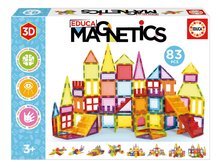 Építőjáték 3D mágneses extra nagy Magnetics Building Tiles Educa 83 színes elem 3 évtől EDU20025