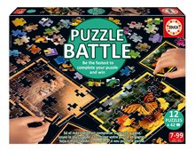 Puzzle Battle Příroda Nature Educa 12 druhů puzzle 504 dílků a 12 karet s obrázky od 7 let